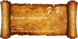 Facsar Hajnalka névjegykártya